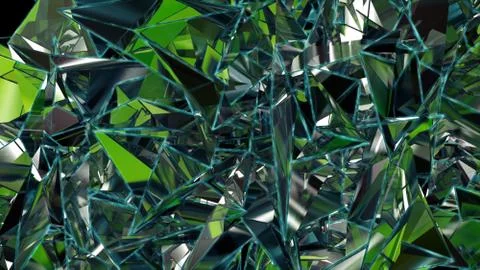 3d abstract emerald green crystal background, faceted glass. 3D rendering Stock Illustration