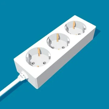 3d abstract extension power socket with three inputs Stock Illustration