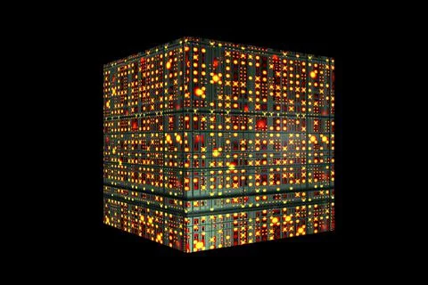 3d abstract figure cube bright texture Stock Illustration