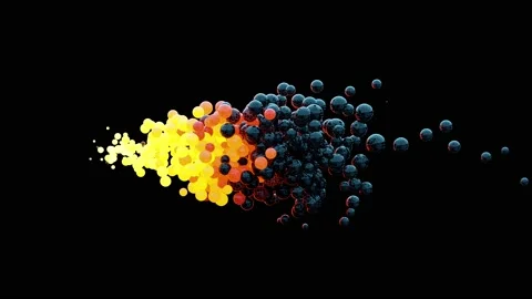 3d abstract fire concept hot cooling metal balls flow animation Stock Footage 145796101