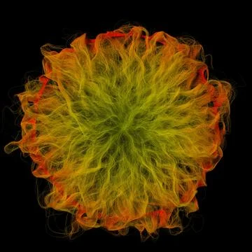 3d abstract with flame colored lines. circular version. Stock Illustration