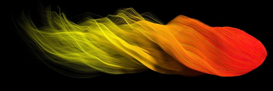 3d abstract with flame colored lines. comet form version Stock Illustration