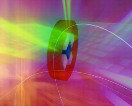 3D Abstract Floating Wheel Loop 库存影片 8941393