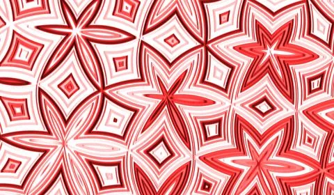 3D abstract flower digital technology red light particles on red background. 스톡 일러스트