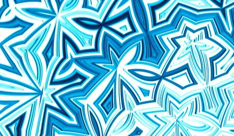 3D abstract flower digital technology blue light particles on blue background Stock Illustration