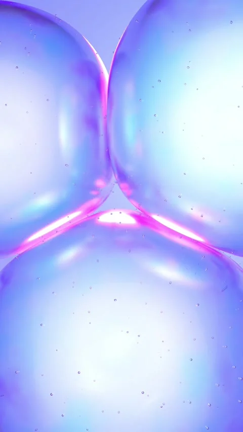 3D Abstract fluid floating bubble shapes moving close towards each other. M.. 動画素材 317645237