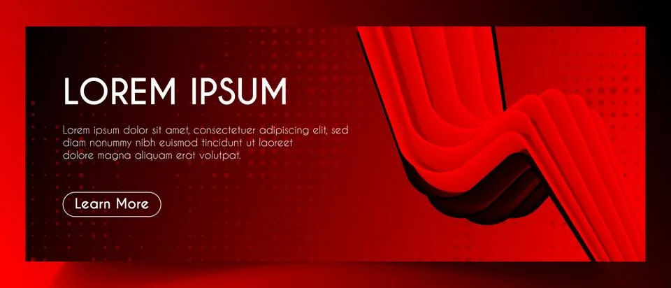 3d Abstract Fluid Web Banner Template. Illustrazione stock