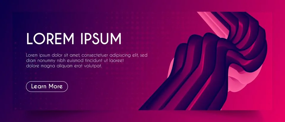 3d Abstract Fluid Web Banner Template. Stock Illustration