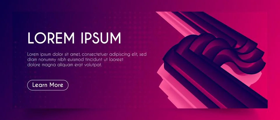 3d Abstract Fluid Web Banner Template. Illustrazione stock
