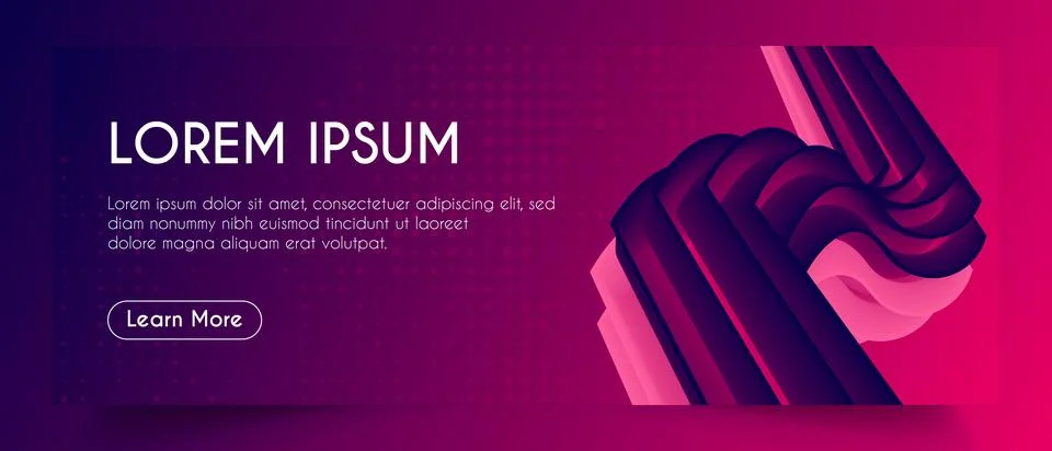 3d Abstract Fluid Web Banner Template. Illustrazione stock