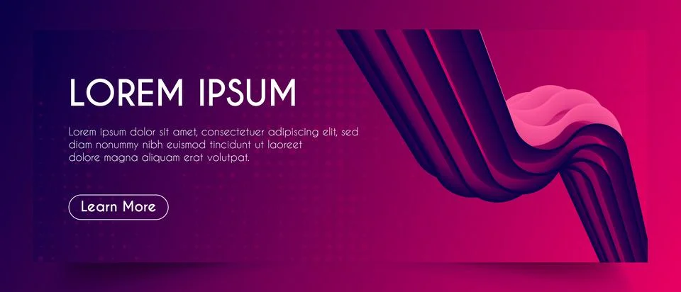 3d Abstract Fluid Web Banner Template. Stock Illustration
