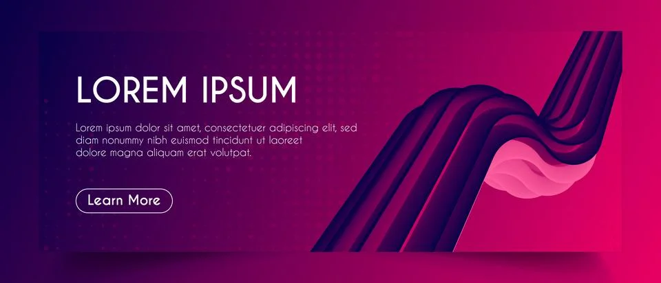 3d Abstract Fluid Web Banner Template. Stock Illustration