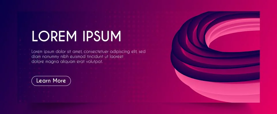 3d Abstract Fluid Web Banner Template. Illustrazione stock