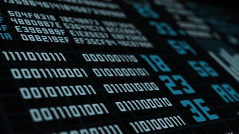 3D Abstract Futuristic Cyberspace with Binary Code Stock Footage 112673406