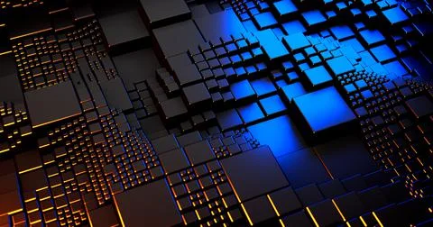 3d abstract geometric background of blocks Stock-Illustration