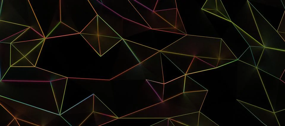 3d Abstract geometric background lines Global network connection on a black 스톡 일러스트