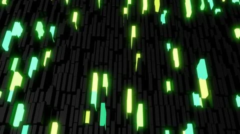 3d abstract geometric creative dark background with black columns rise and fall Illustrazione stock