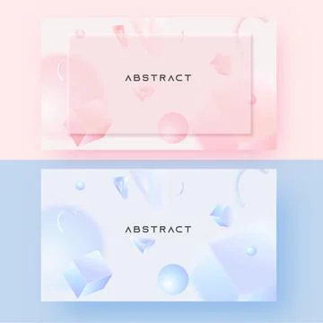 3D Abstract geometric elements background in two color option. Stock Illustration