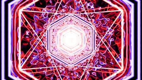 3d abstract geometric endless motion design, loop animation tunnel background Video stock 136071862