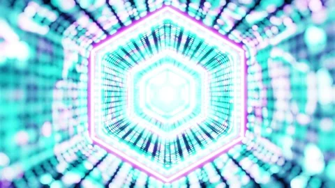3d abstract geometric endless motion design, loop animation tunnel background Stock-Footage 136071932