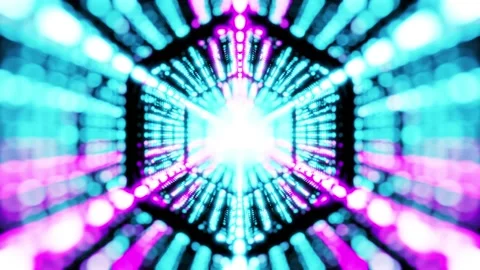 3d abstract geometric endless motion design, loop animation tunnel background Stock-Footage 136071942