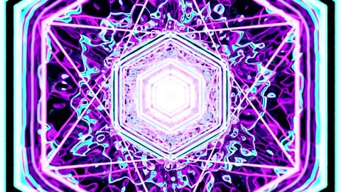 3d abstract geometric endless motion design, loop animation tunnel background Video stock 136072375