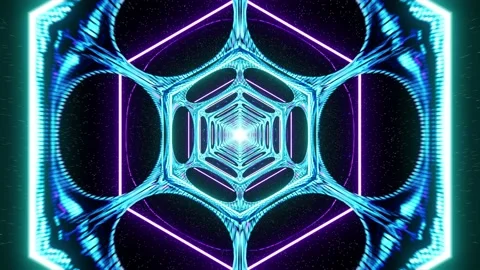 3d abstract geometric endless motion design, loop animation tunnel background 動画素材 136072377