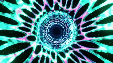 3d abstract geometric endless motion design, loop animation tunnel background 動画素材 136072384