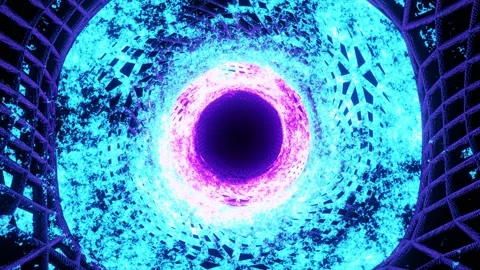 3d abstract geometric endless motion design, loop animation tunnel background Stock Footage 136178918