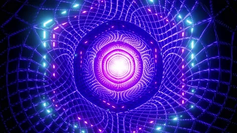 3d abstract geometric endless motion design, loop animation tunnel background Stock Footage 136178956