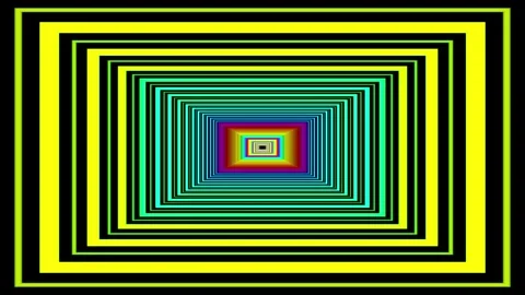 3d abstract geometric motion background, loop animation, rainbow lighted tunnel Stock Footage 135751636