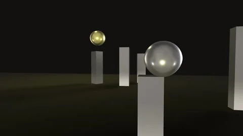 3D Abstract Geometric Scene Stock Footage 310246465