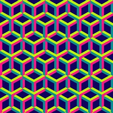 3d abstract geometric seamless background. Vector illustration. 3d abstrac... Foto stock