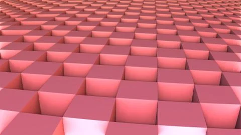 3D Abstract geometric shape from red cubes, 3D illustration イラスト素材