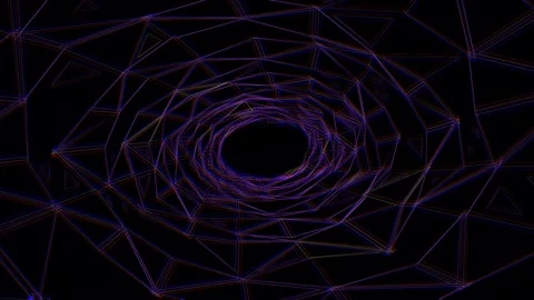 3D abstract geometric shapes forming a tunnel structure Stock Footage 340025638