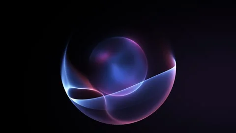 3D abstract glowing double sphere composition with inner blue core orb and .. Video stock 332622278