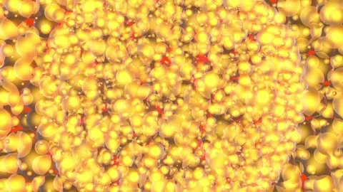 3D Abstract Golden Rotating Bubbles. Video stock 295776414