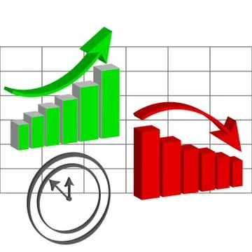 3D abstract graph on white background Stock Illustration