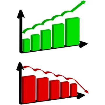 3D abstract graph on white background Stock Illustration