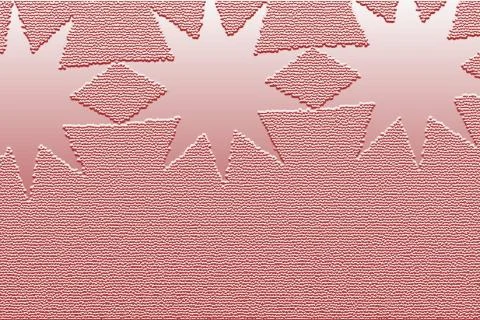 3D abstract graphic with a top border of smooth stars on a rough texture Stock Illustration