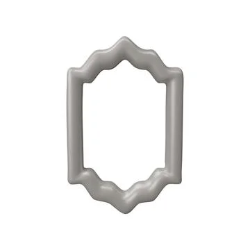 3D Abstract Gray Patterned Frame. Decorative Arabic Architecture Mockup. Stock Illustration