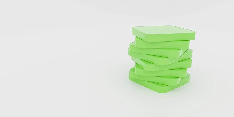 3d abstract green blocks in front of white background 3d render illustration Ilustración de archivo
