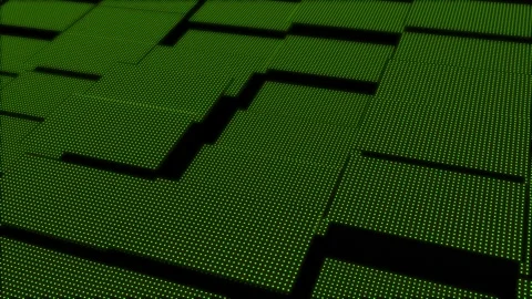 3D Abstract green cubes loop. Video game isometric geometric mosaic waves pat Stock Footage 157994080