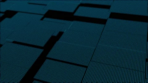 3D Abstract green cubes loop. Video game VJ isometric geometric mosaic waves  Stock Footage 162355350