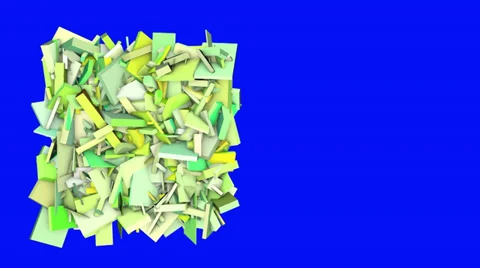 3d abstract green spiked shape on blue Stock Footage 35153829