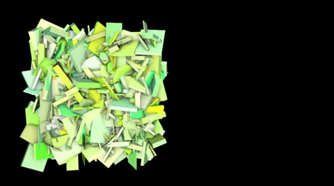 3d abstract green spiked shape on black Stock Footage 35153872