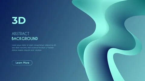 3d Abstract Greenish Fluid Background. Stock Illustration