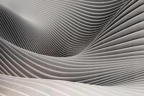 3D abstract grey wavy layered background Stock Illustration