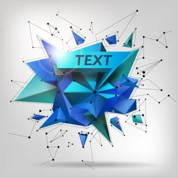 3D abstract grid background with triangle, line and shape layout design for Your Stock Illustration