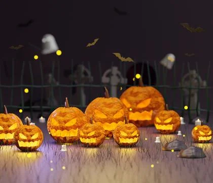 3D Abstract Halloween theme background of empty space for party invitation,.. Stock Photos